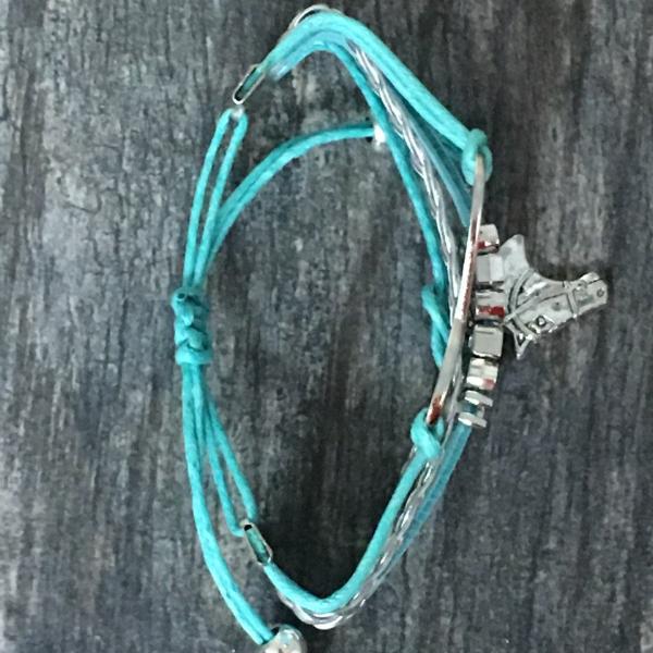 Horse Infinity Charm Bracelet - Teal - Sportybella