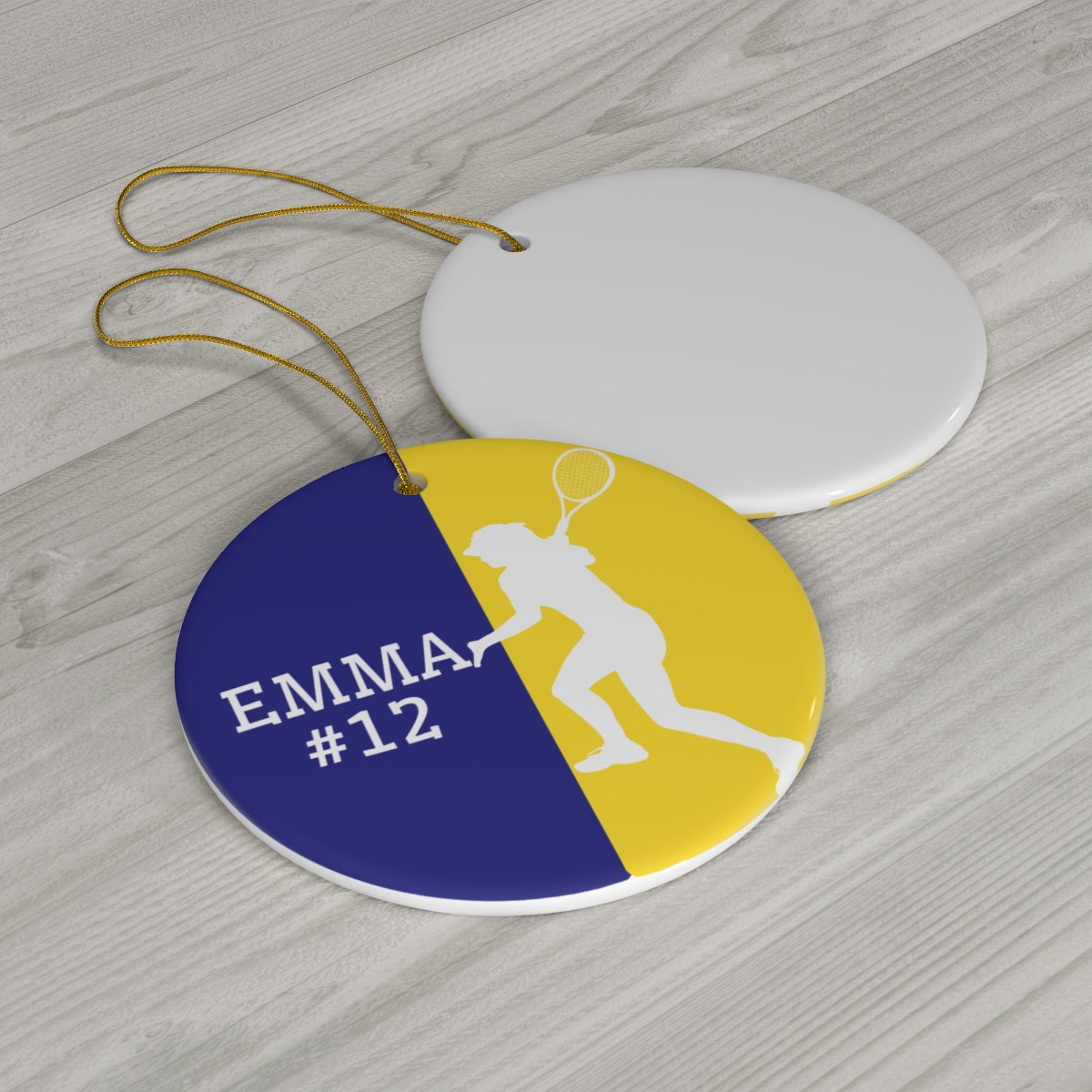 Tennis Ornament, Personalized Tennis Christmas Ornament, Ceramic Tree Ornament for Tennis Players