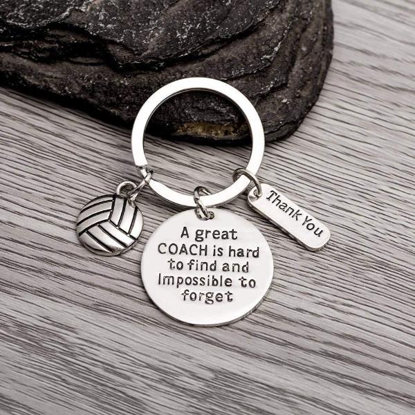 Volleyball Coach Keychain, Great Coach is Hard to Find Coach Keychain