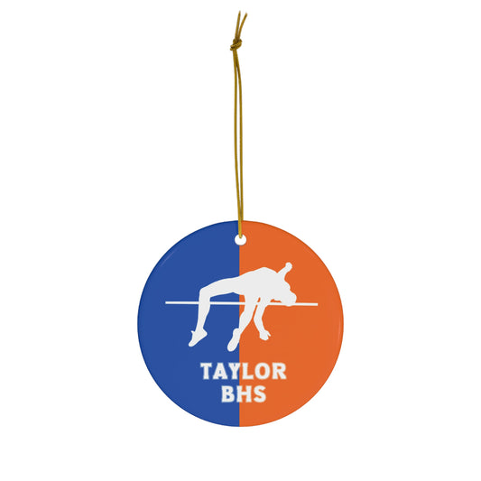 High Jump Ornament, Personalized Track and Field Christmas Ornament, Ceramic Tree Ornament