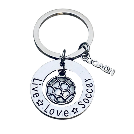 Soccer Coach Keychain - Live Love Soccer - Sportybella