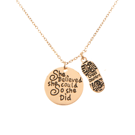 Cross Country She Believed She Could Necklace