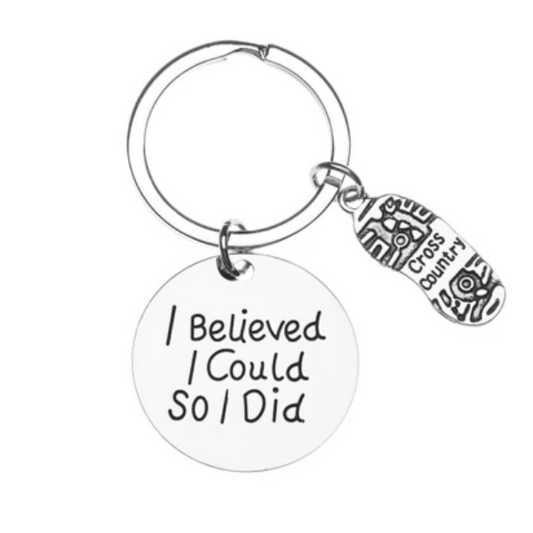 Cross Country Keychain- I Believed I Could So I Did - Sportybella
