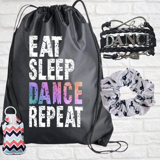 Dance Sportybag - Eat Sleep Dance Repeat Nylon Drawstring Bag