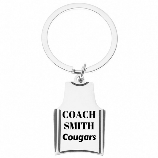 Personalized Engraved Basketball Coach Jersey Keychain