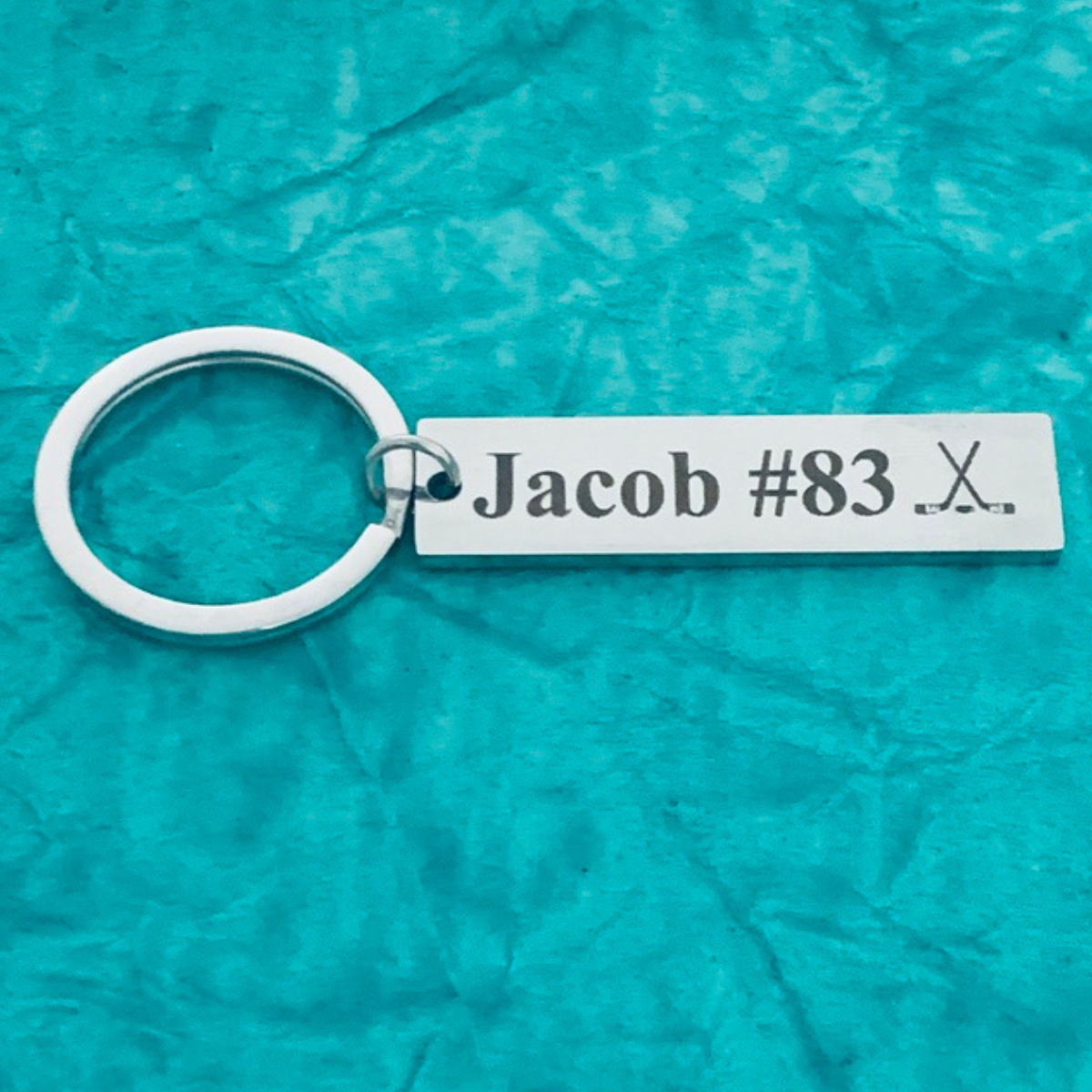 Personalized Ice Hockey Stick Keychain