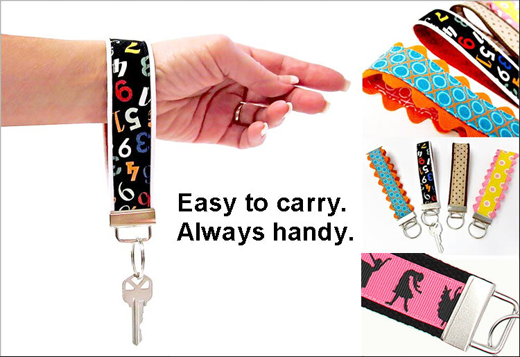 Girls Soccer Wristlet Keychain - Black - Sportybella
