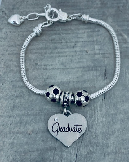 Soccer Graduation Beaded Bracelet