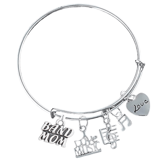 Band Mom Charm Bangle Bracelet