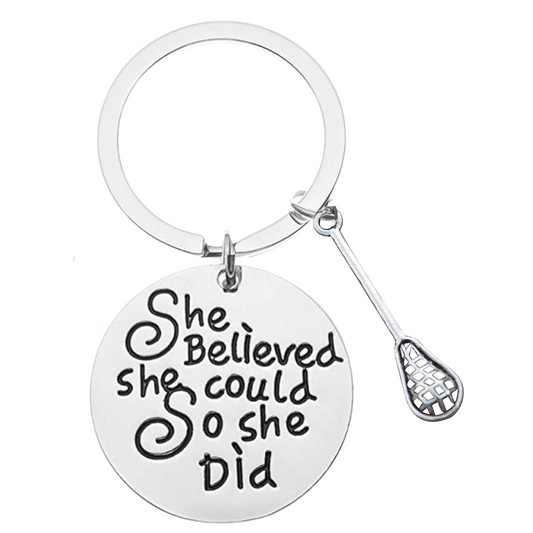 Lacrosse Keychain - She Believed She Could So She Did
