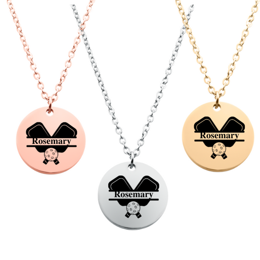 Engraved Pickleball Necklace