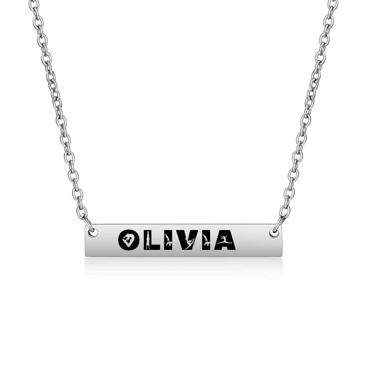 Personalized Gymnastics Bar Necklace