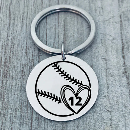 Personalized Engraved Baseball Keychain - Pick Style