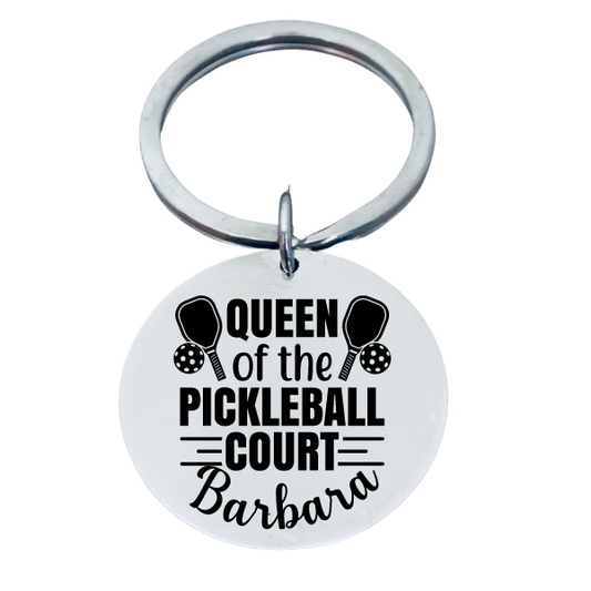Personalized Pickleball Keychain - Queen of the Pickleball Court