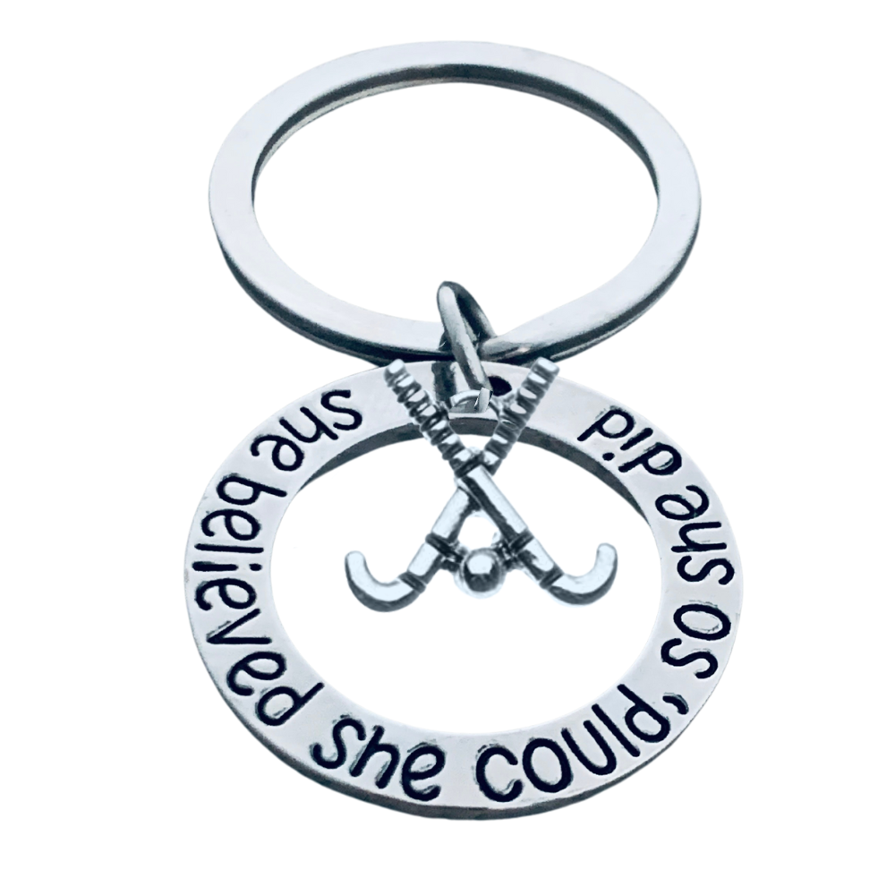 Field Hockey Keychain- She Believed She Could So She Did