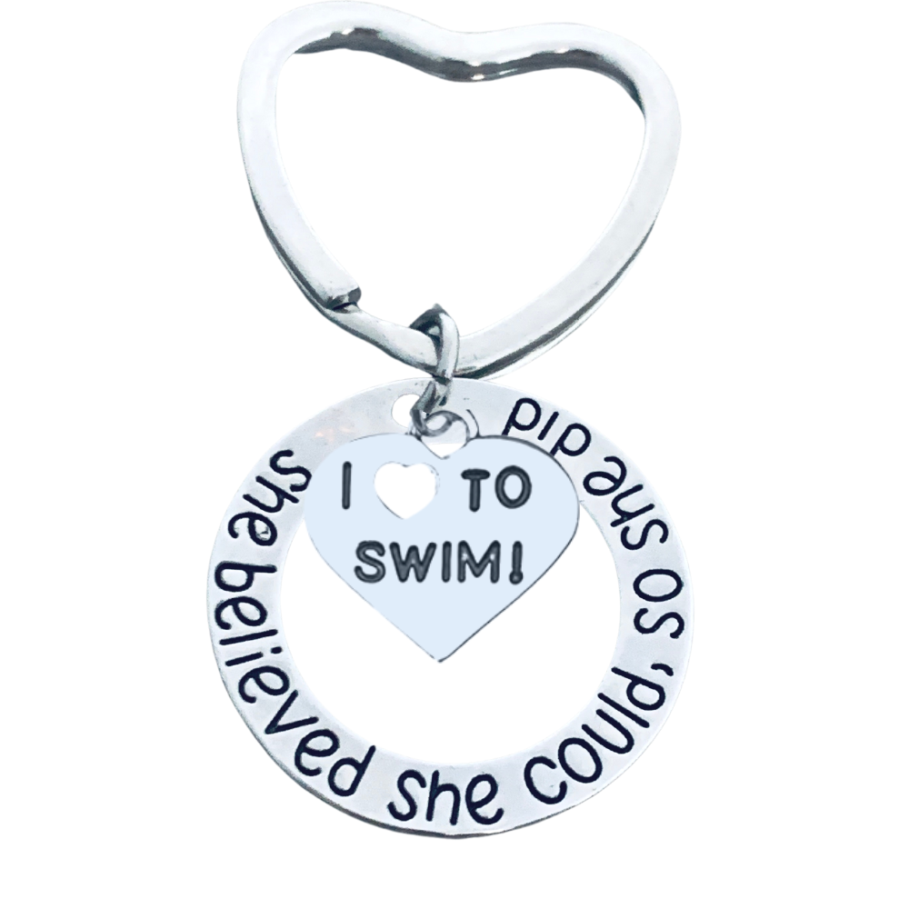Swim Keychain- She Believed She Could So She Did