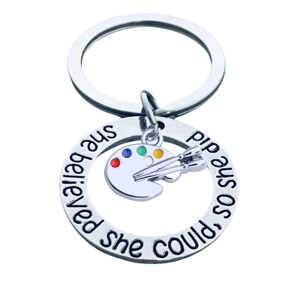 Painter Keychain- She Believed She Could So She Did