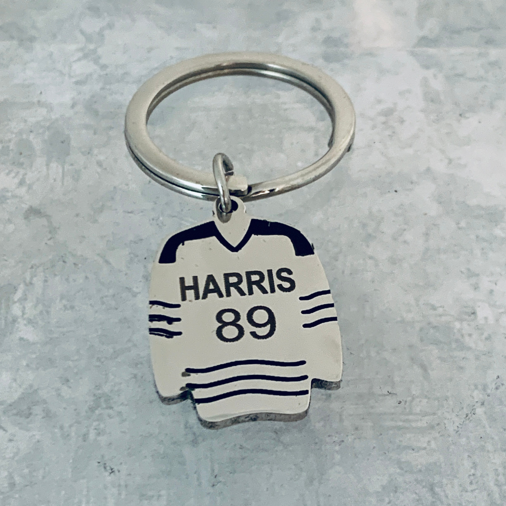 Personalized Engraved Ice Hockey Keychain