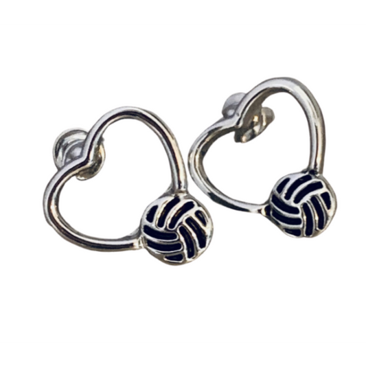 Volleyball Heart Stud Earrings