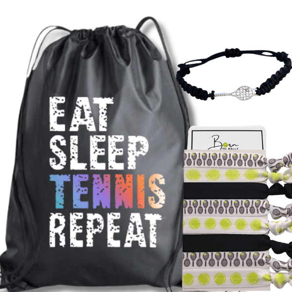 tennis gift set, tennis bag, hair ties