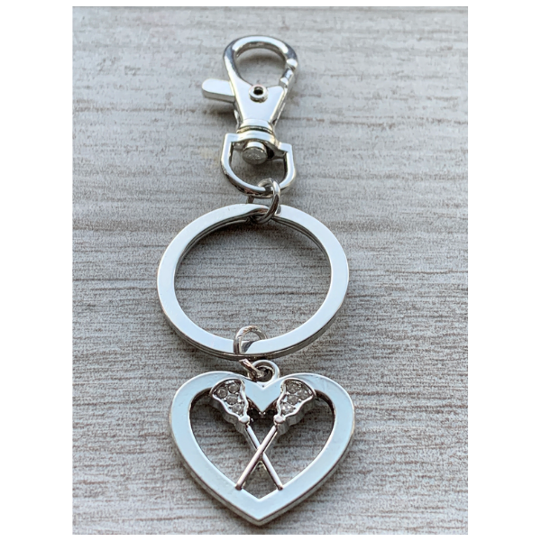 Lacrosse Zipper Pull Keychain
