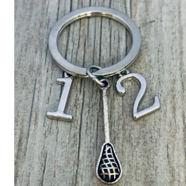boys Personalized Lacrosse Zipper Pull Keychain