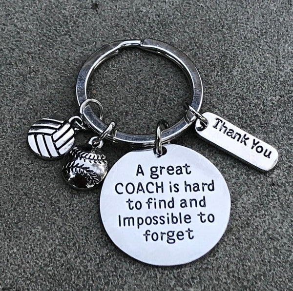 Softball- Volleyball Great Coach is Hard to Find Keychain