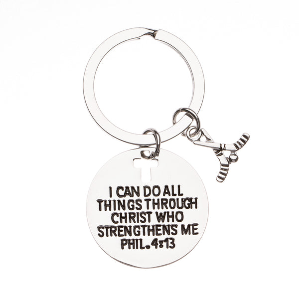 Ice Hockey Keychain- I Can Do All Things Through Christ