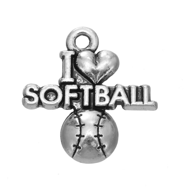 Love Softball Charm