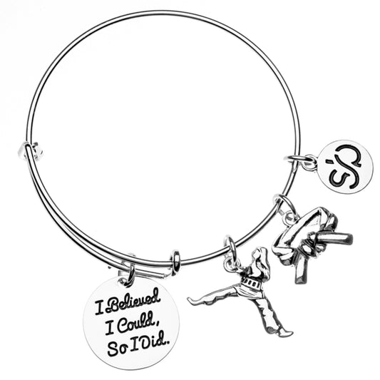 Martial Arts Charm Bangle Bracelet