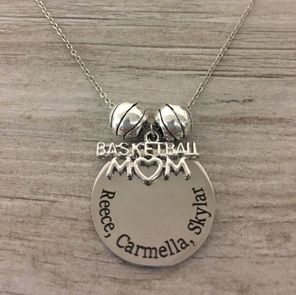 Personalized Basketball Mom Charm Necklace