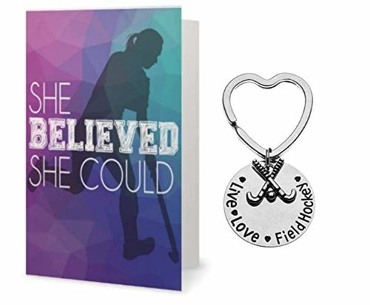 Field Hockey Keychain & Card Set