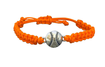 Baseball Rope Bracelet in Orange Color