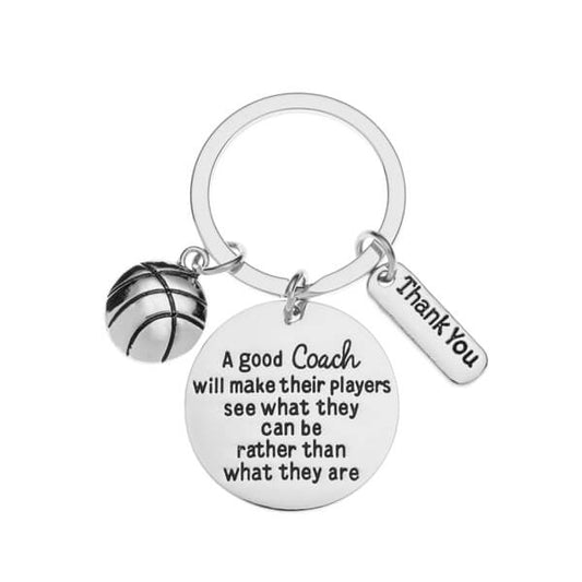 Basketball Coach Keychain with Inpirational Charms