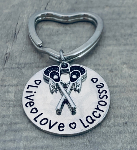 girls Lacrosse Keychain - Live Love Lacrosse