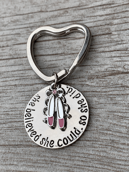 Ballet Dance Keychain - She Believed She Could So She Did