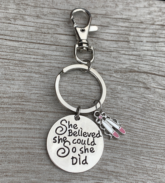 Dance Zipper Pull Keychain - She Believed She Could So She Did