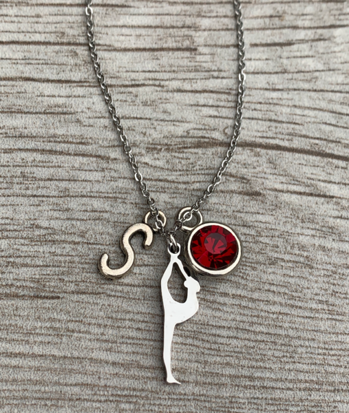 Personalized Girls Gymnastics Stainless Steel Necklace