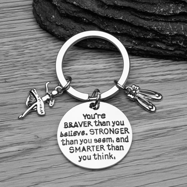 Dance You’re Braver than you Believe Inspirational Keychain