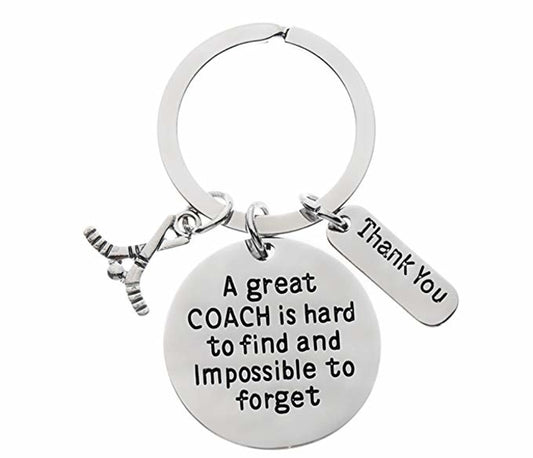 Ice Hockey Coach Keychain - Great Coach is Hard to Find - Different Charms