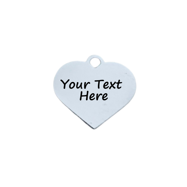 Engraved Stainless Steel Heart Charm