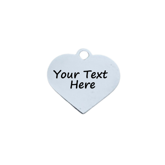 Engraved Stainless Steel Heart Charm
