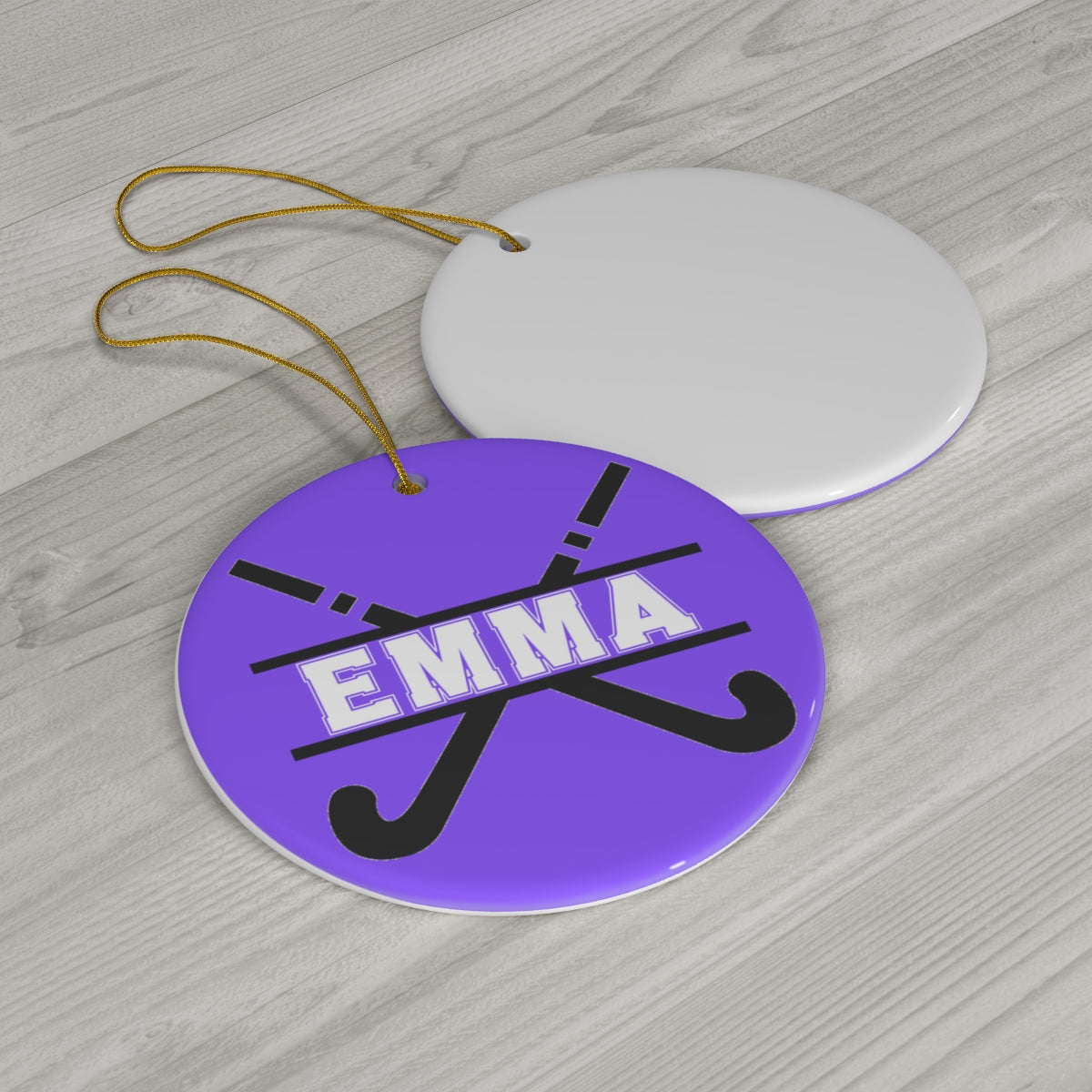 Personalized Field Hockey Christmas Ornament with Name