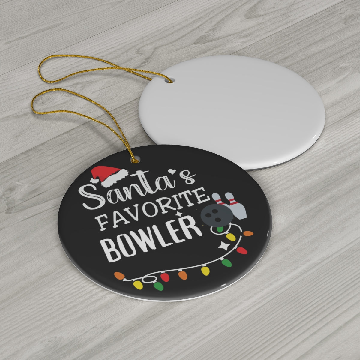 Bowling Ornament, Bowling Christmas Ornament, Ceramic Tree Ornament for Bowlers