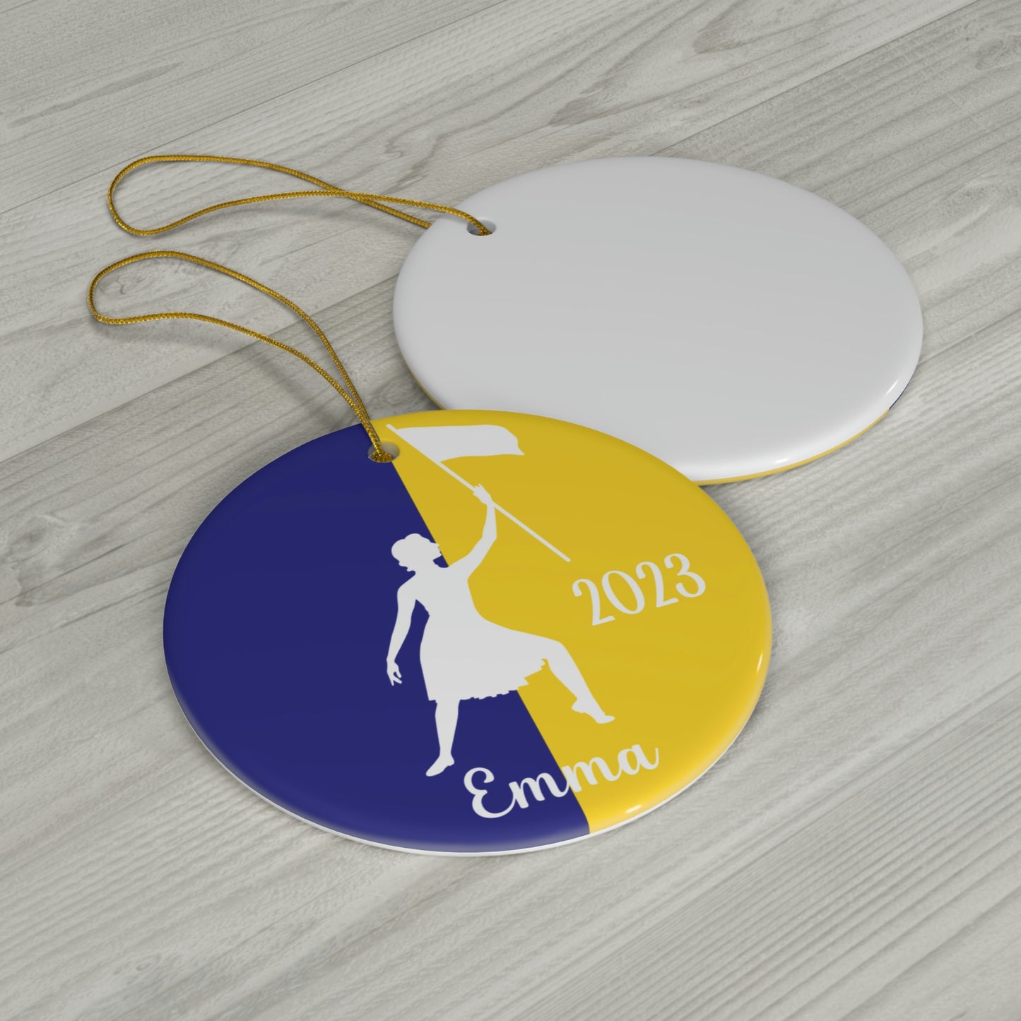 Personalized Color Guard Ceramic Christmas Ornament