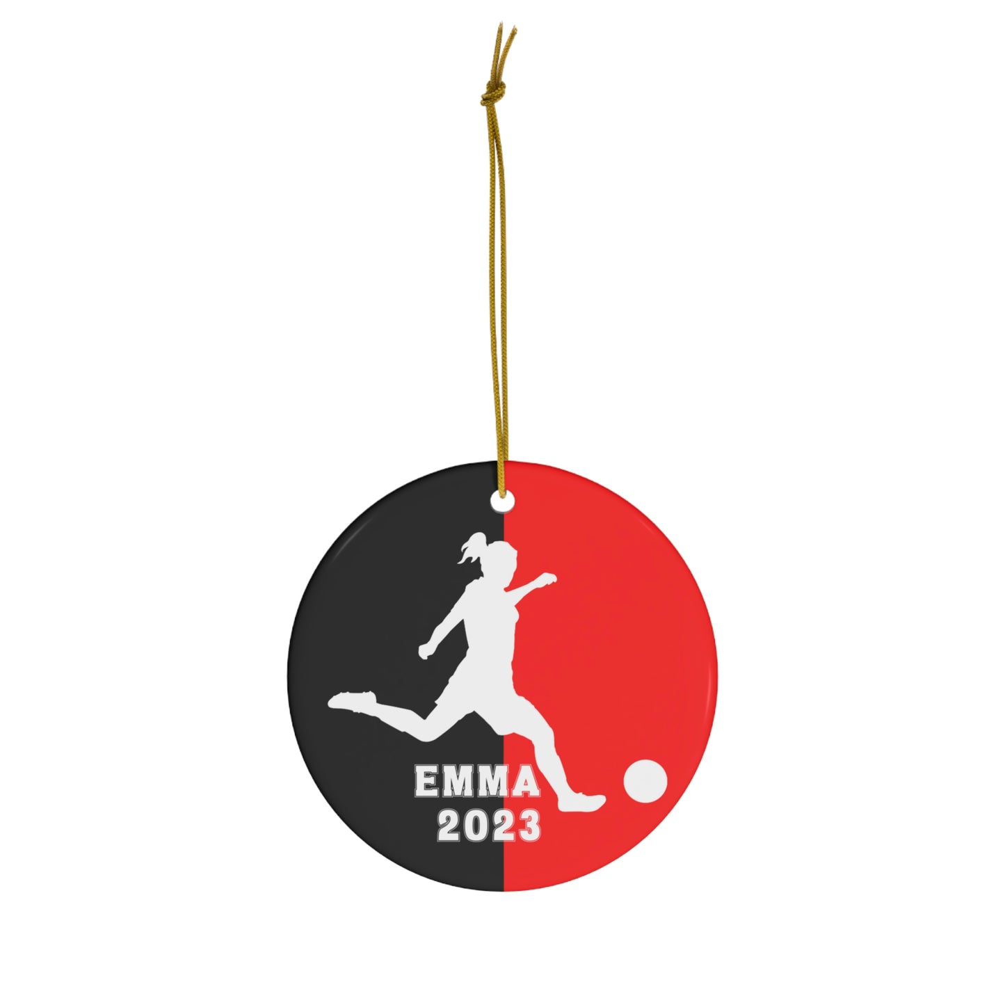 Personalized Girls Soccer Christmas Ornament