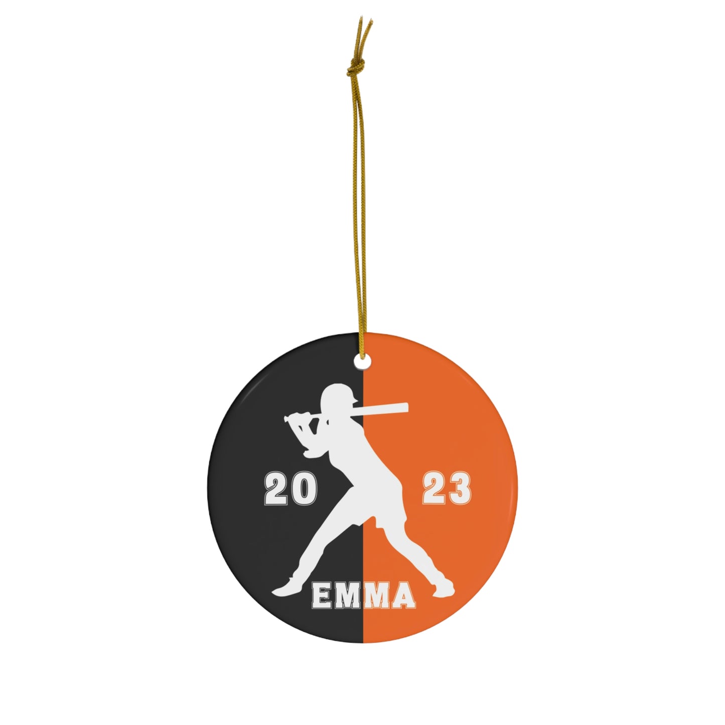 Personalized Softball Christmas Ornament