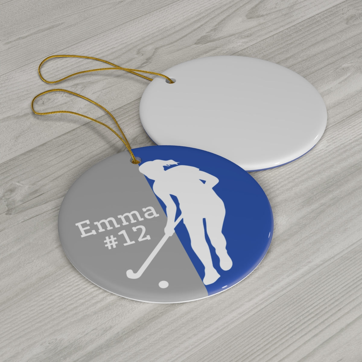 Field Hockey Ornament, Personalized Field Hockey Christmas Ornament, Ceramic Tree Ornament for Field Hockey Players