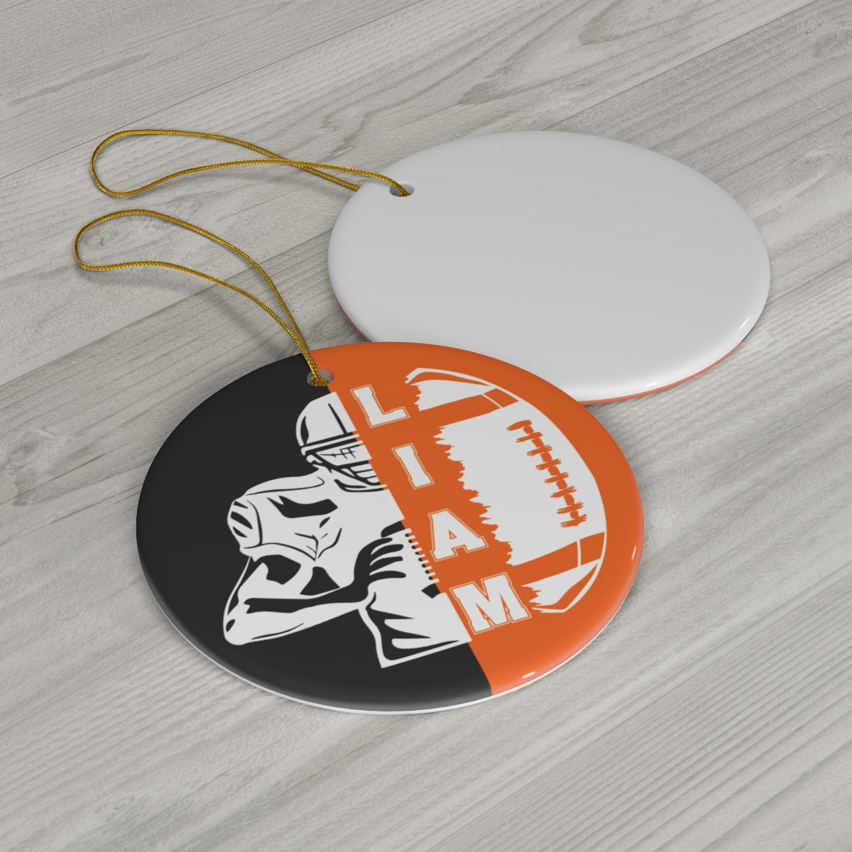 Football Ornament, Personalized Football Christmas Ornament