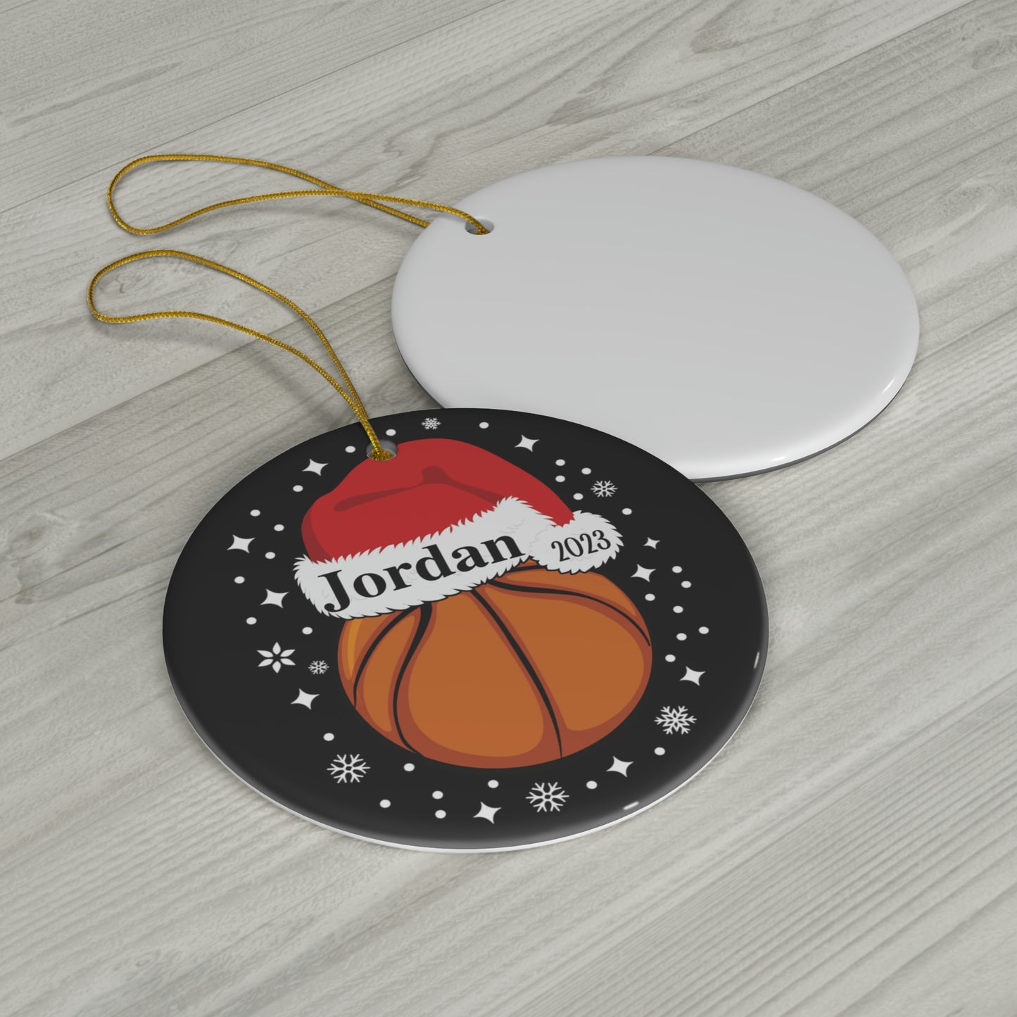 Basketball Ornament, Personalized Christmas Ceramic Basketball Christmas Tree Ornament for Basketball Players